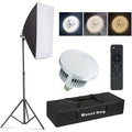 MOUNTDOG 1/2pcs Softbox Lighting Kit, 2x19.7"x27.5" Photography Continuous Lighting System with 2pcs 85W 5700K E27 Socket LED Bulbs And Remote for Portrait Product Fashion Photography