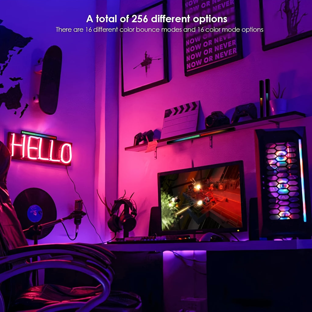 Soulpunk [2/4-Pack] RGB Ambient Lights - Sound-Activated Rhythm & Pickup, Music Level Sync | USB Plug & Play (No Battery) | for Gaming Room, Car Interior, Streaming Studio, TikTok & Desk - Double The Light, More Value