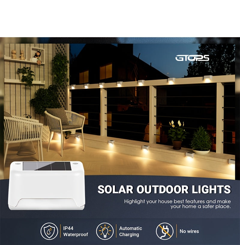 [Solar LED Roof Lights] Solar Deck Light 32pack/16pack/8pack Solar LED Roof Lights, Automatic Switch on and Off, 12-hour Lighting of Outdoor Stairs, 800mAh Fences and Passages, Warm White Light, Easy to Install, Very Suitable for Commercial Spaces Such as