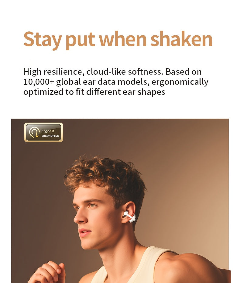 [Acer] True Wireless Earbuds with Microphone, TWS Semi-In-Ear Headphones with ENC Noise Cancellation, Touch Volume, Wireless Sports Earhooks, LED Display Charging Case, Half Open Back, HD Talk, Compatible with Mobile Phones, Rechargeable Battery