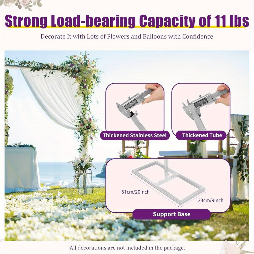 20Ft X 10Ft Backdrop Stand Pipe Kit Heavy Duty Wedding Backdrop Stand Drape Kit Curtain Frame with Weighted Stainless Bases for Backdrop Frame Wedding Backdrop Ceremony Backdrop