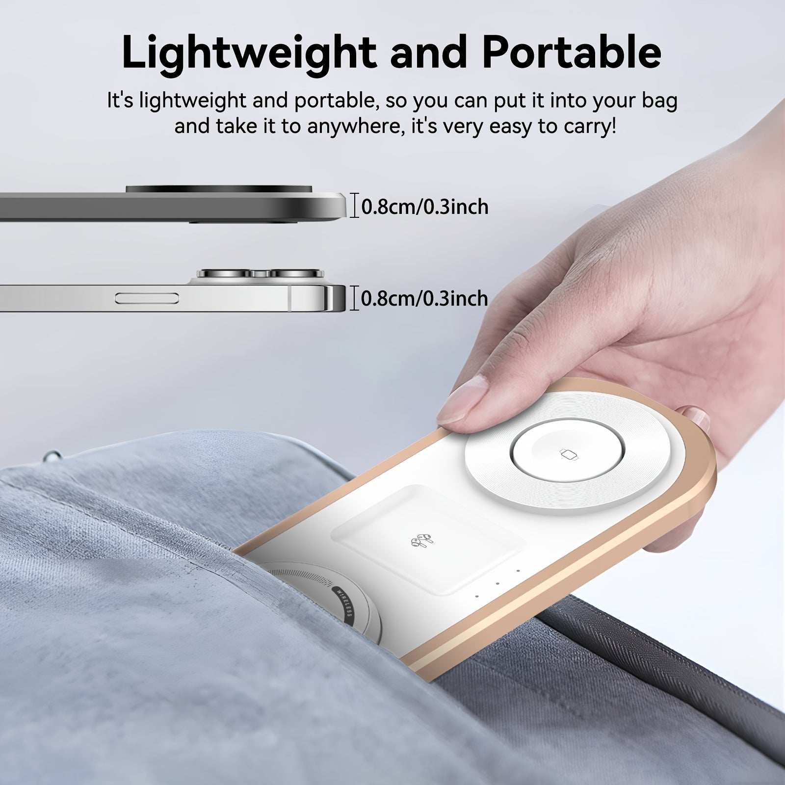 [3 in 1 Wireless Fast Charger] 3 in 1 15W Wireless Fast Charger for Iphone, Foldable Charging Station for Iphone 16/15/14/13/12/Pro Max/Pro/Mini/Plus, for Iwatch 10/9/8/7/SE/6/5/4/3/2/1/Ultra2/Ultra, for Airpods Pro/2/3/4