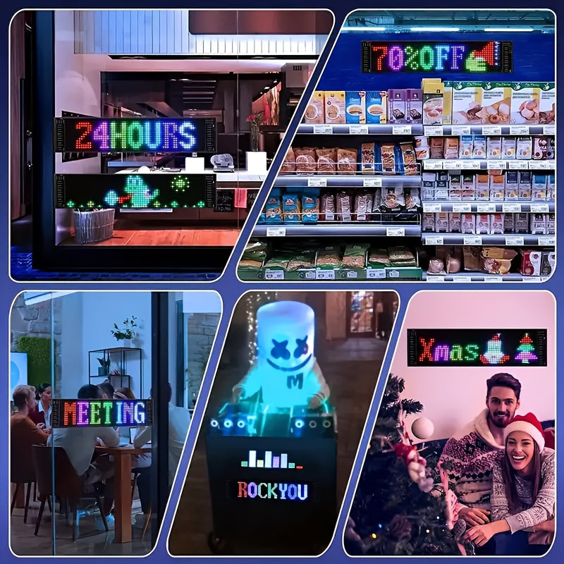 Programmable LED Display Screen & Smart RGB Color Pixel Wall Art Panel - USB- App-Controlled Suitable for Home Theater, Car Dashboard, Game Room, DIY Text/Animations, /Infrared Remote Control for Modern Decoration