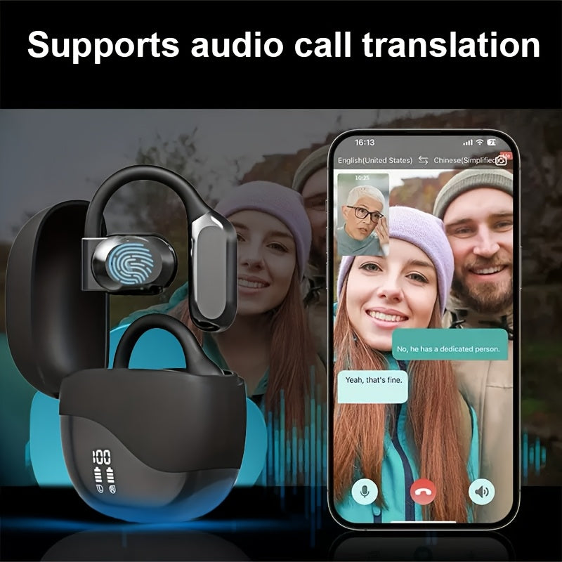 Real-Time Languages Smart AI Translation Earbuds - Translate In Real-Time, Providing Precise Simultaneous Interpretation to Eliminate Language Obstacles for Seamless Business Trips, Social Interactions, Education, Work, And Conferences,
