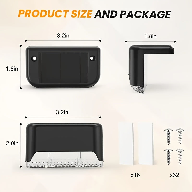 Solar Outdoor Lights - 30/20pcs Solar Deck Lights, Solar Power Step Lights, IP44 LED Lights Warm White, for Home Garden Decoration, Solar Decorative Stair Lights for Outdoor Landscape Lighting, Fences, Patio, Courtyards, Terraces, Paths.