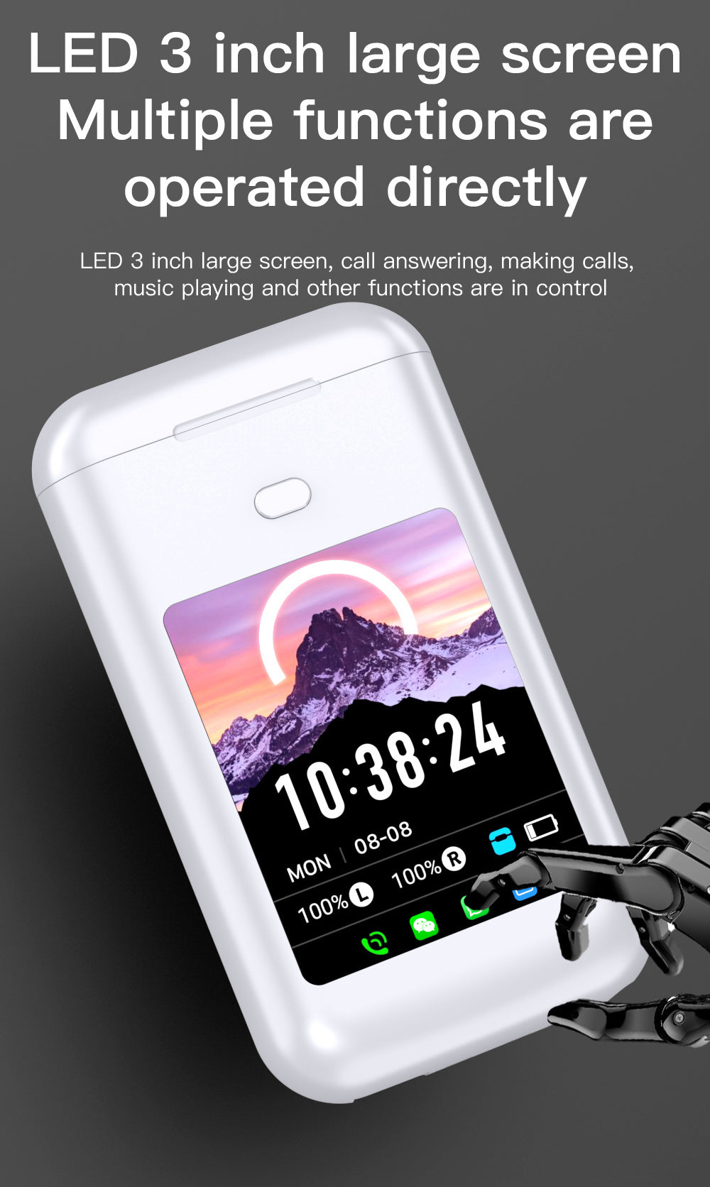 The New 3-in-1 Wireless LED Touch-screen Rechargeable Multimedia Earphones Feature HiFi Stereo Sound, Multiple EQ Sound Modes, And A Long 5000mAh Battery Life, Making Them Suitable for Travel, Outdoor Activities, And Work.