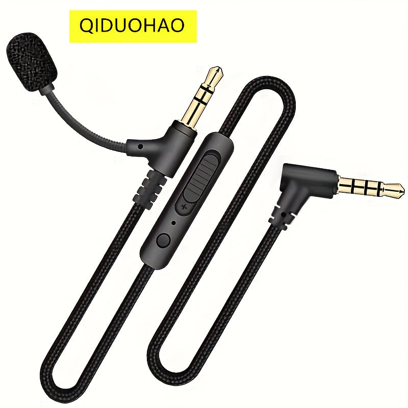 One Unit of QIDUOHAO Premium 3.5Mm Male-To-Male Audio Cable Featuring Adjustable Volume, Suitable for Car AUX And Headset Microphone Connections