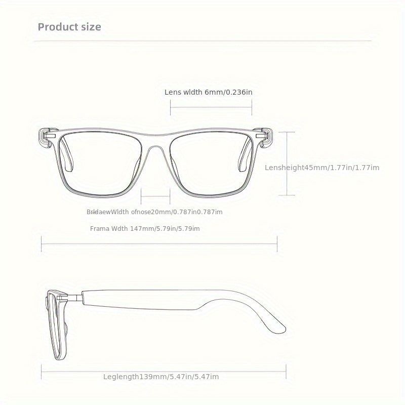 OICIIDO New AI Smart Glasses Support Real-time Translation for 160+ Languages And Video Translation. Equipped with Chat GPT System. Multifunctional Audio Glasses for Men And Women. Built-in Microphone And Speaker. HD Voice Calls And Hi-Fi Music
