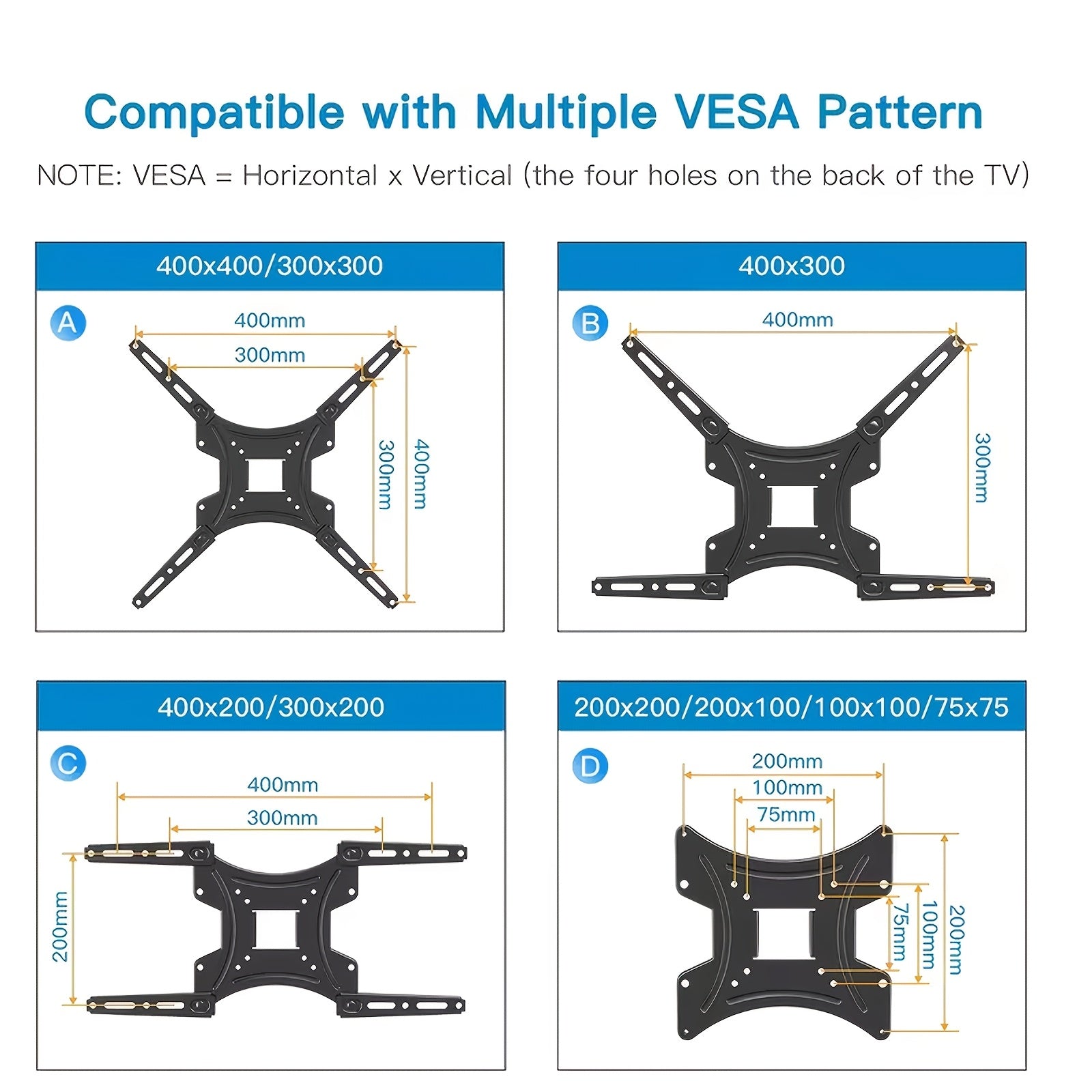 LOVFEN Full Motion Articulating TV Wall Mount, with Swivel And Tilt, for 26" to 57" TVs And Flat Panels Up to 66 Lbs, VESA Compatible, Black