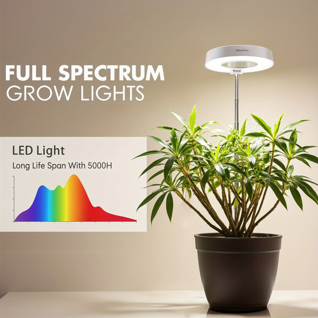 3pcs, Grow Lights for Indoor Plants Full Spectrum Smeileas LED Plant Light for Bedroom And Indoor Plants Growing, Full Spectrum Desk Growth Lamp with Smart Automatic 3/6/9H Timer for Garden Supplies And Chrismas Decorations, 4 Dimmable Levels, Height