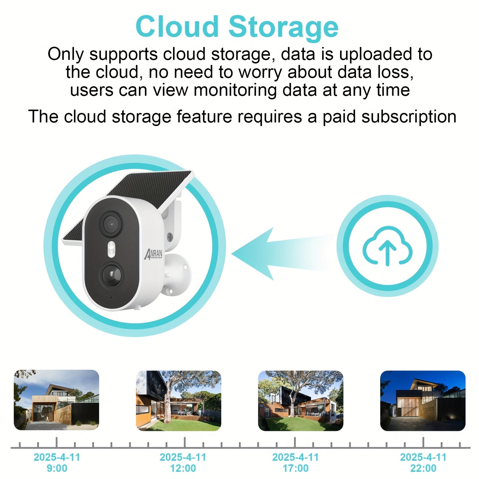 Outdoor Security Camera for Driveway Monitoring, 3MP with AI Motion Detection, 2-Way Audio & Color Night Vision, Cloud Storage Only, PIR Human Detection, Siren Alarm, Alexa Compatible