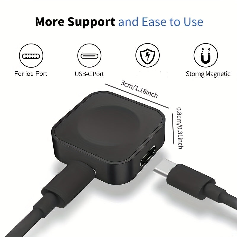 Compatible for Apple Watch Magnetic Charging Cable & Adapter - - Portable Magnetic Watch Charger Compatible with iWatch Series S10/Ultra 2/SE - Magnetic Docking for Smartwatch Charging