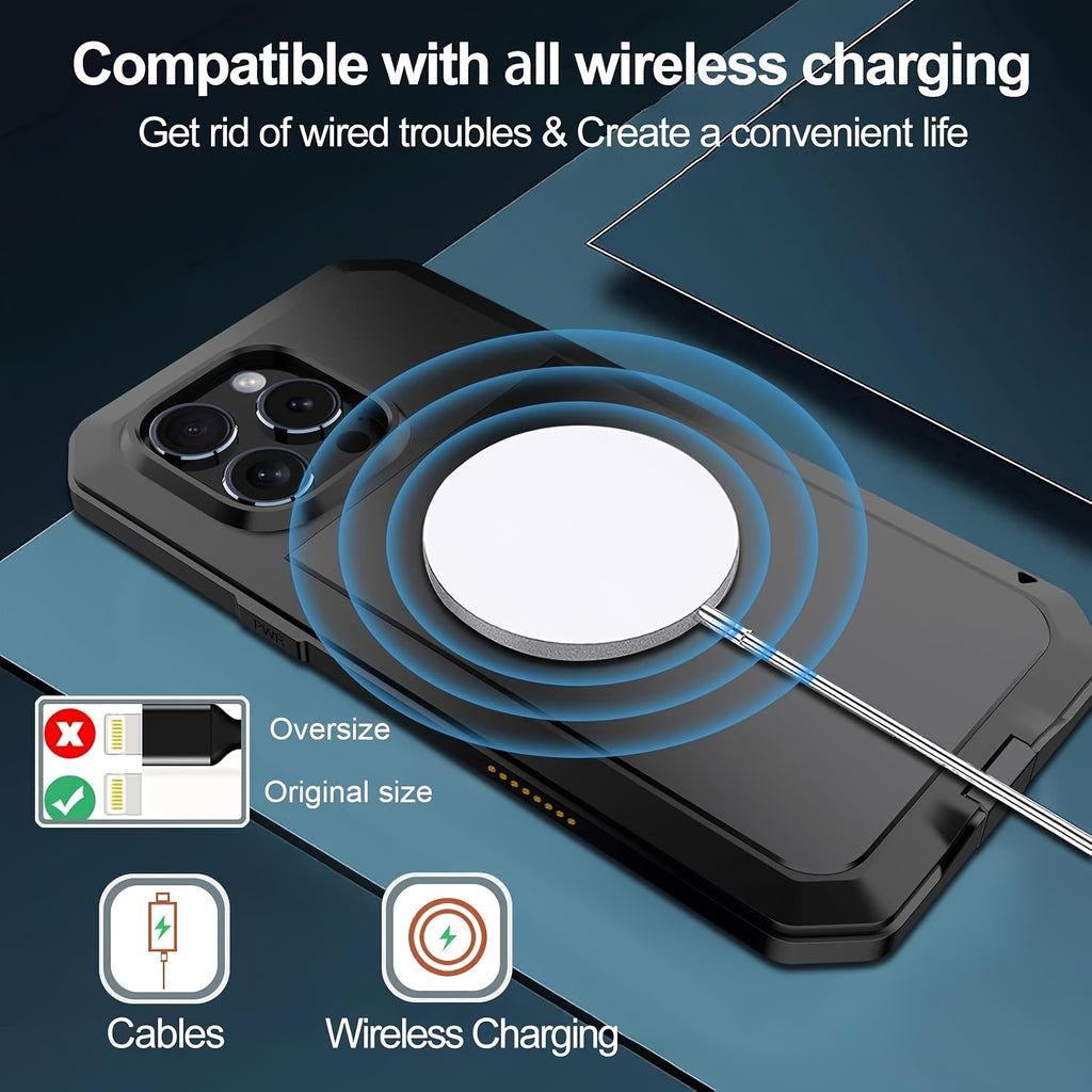 [Perfect Gift] Phone Case - for Iphone 11/12/13/14/15/16/17 Air/Plus/Pro/Pro Max Case - Anti-Drop, Dustproof And Full-Body Protection - Heavy Duty Metal And Silicone Shockproof Phone Case - High-End Fashion, Perfect Gift