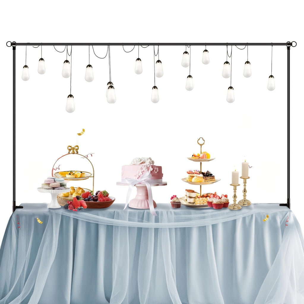 Over The Table Rod Stand with Clamps, Wedding Arch Backdrop Stand, Adjustable Table Balloon Arch Kit Frame Metal Balloon Stands for Table Arch Stand Backdrop Wedding Arch Flower for Parties Birthday Baby Shower Decor for Halloween,Christmas Event &