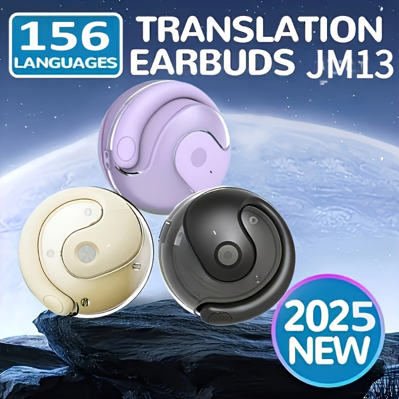 Wireless Translation Headphones with AI Voice Translation, No Latency Music, Real-Time Speech Translation, 156 Language Support, Type-C Charging, Includes Free Lanyard - Ideal for Multilingual Communication