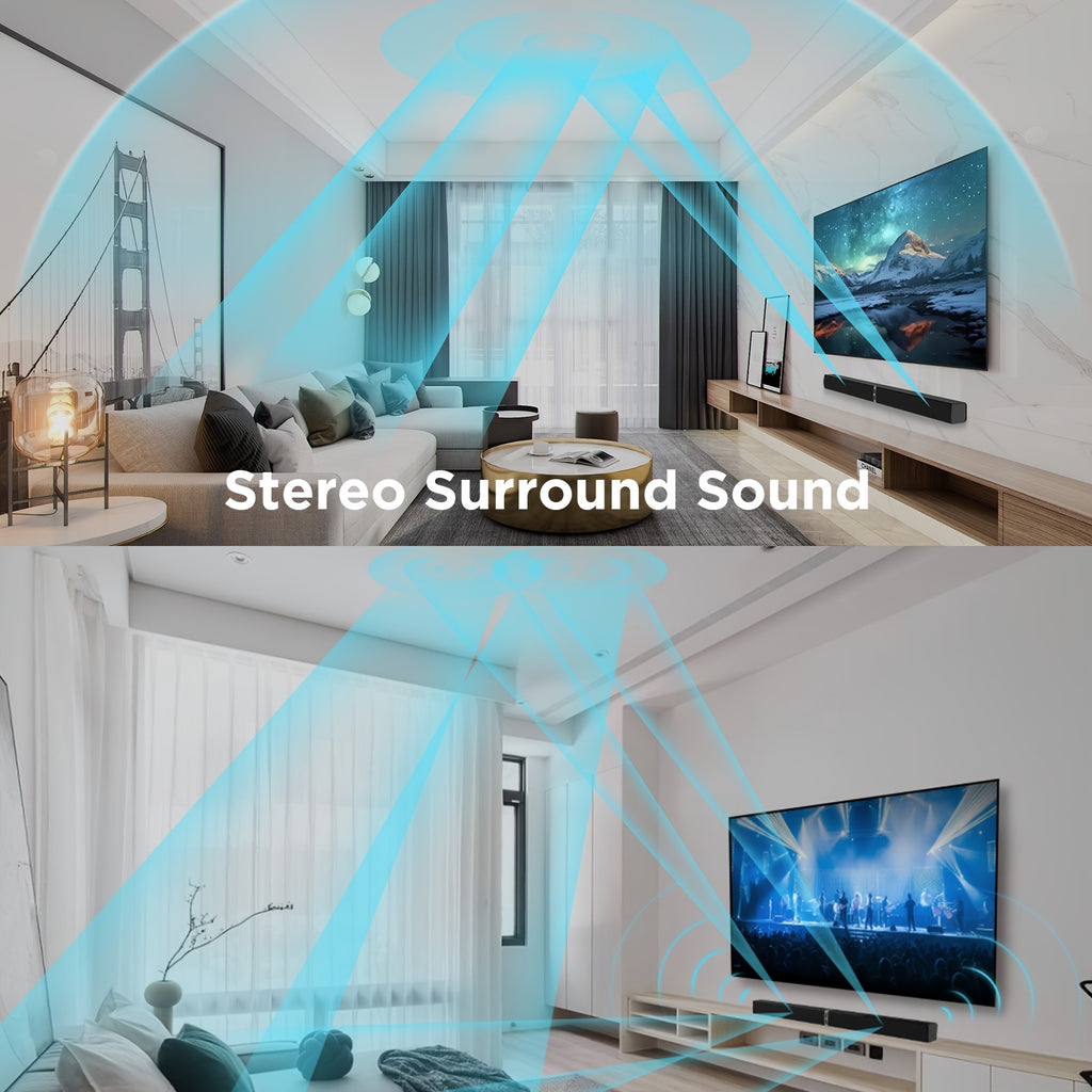 2 IN 1 TV Sound Bar, SoundBar For Smart TV, Wireless Speaker Surround Home Audio, Sound Bars With Subwoofer, ARC/Optical/AUX Connection, With Infrared Remote Control