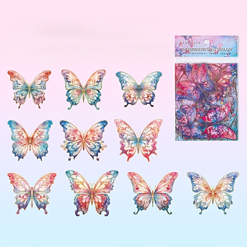 [3D Butterfly Stickers] 120pcs 3D Butterfly Stickers - Glitter Holographic Resin, And Clear for Scrapbooking, Journals, Cell Phones, Cell Phone Charms, Laptops And Crafts