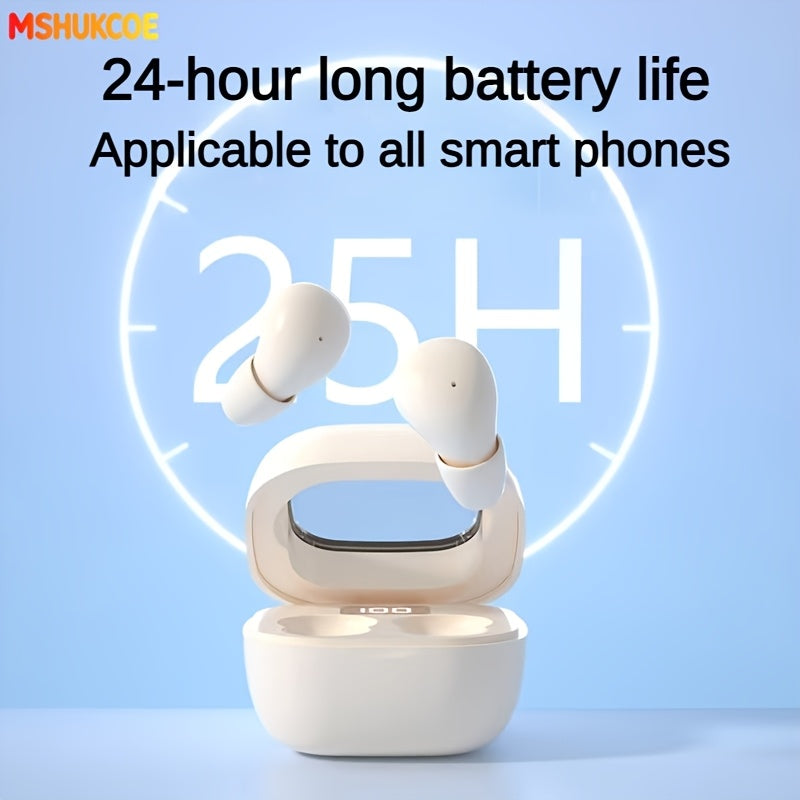 MSHUKCOE Invisible Sleeping Headphones - Ultra Thin Sports in Ear Wireless Wireless Earphones, 6D Bass Sound Effect HIFI Music Earbuds, Low Latency, Dual Noise Reduction And Sleep/Game Mode, Ultra Long Battery Life, Suitable for Birthday Gifts