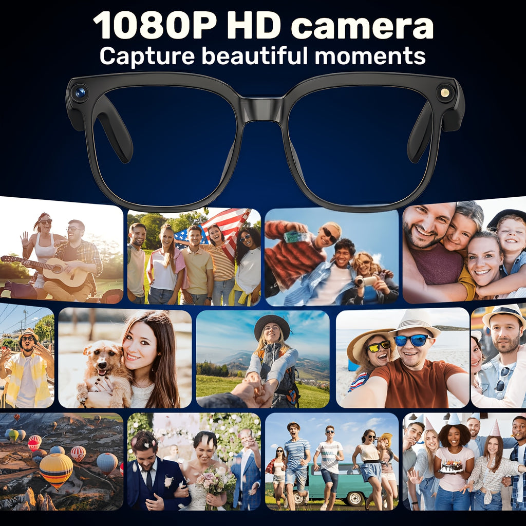 Smart Camera Glasses, 8MP HD Video Recording Glasses (with Audio Function), Wireless Camera With Photochromic Lenses, Real-time Translation, Voice Assistant, Object Recognition, Hands-free Music And Calls.