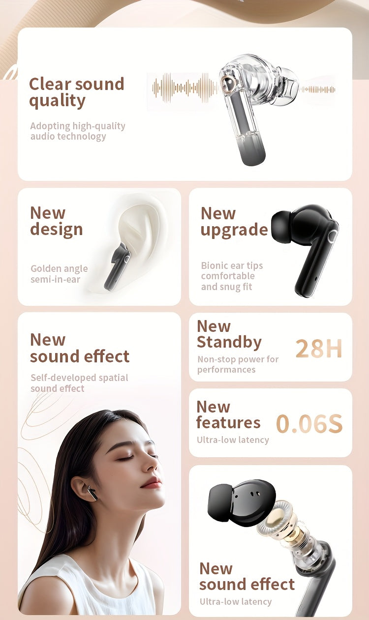 Acer In-Ear Headphones - Wireless TWS, Stereo Sound Effect, Super Long Standby, Chip V5. 4, Rapid Shipping, Multi-Device Compatible with Phone, Pad, Laptop, Ideal for Study, Business, Gym, Running, Perfect Christmas, Gift Present, Wireless Headphones, Bus