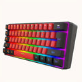 SNPURDIRI 60% Wired Gaming Keyboard, Small RGB Backlight Film Gaming Keyboard, Ultra-compact Mini Keyboard Suitable For Computer Game Players Black Red