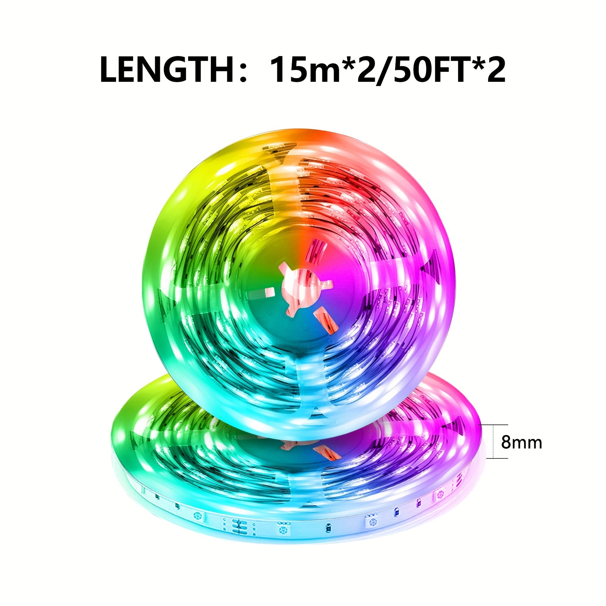 LED Strip Lights 100ft 30m(2 Rolls of 15m) Smart Light Strips with App Control Remote, RGB LED Lights 24V for Bedroom, Home, Decoration Music Sync Color Changing Lights for Room Party