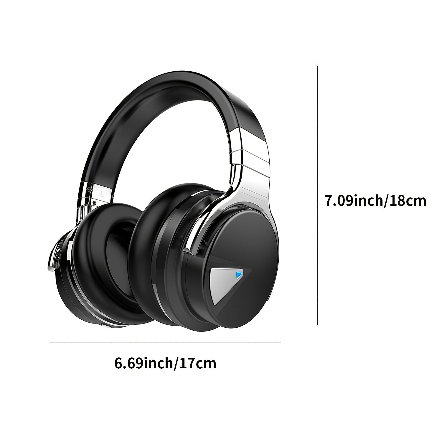 Active Noise Cancelling Headphones Wireless Headphones with Microphone Deep Bass, Over Ear Headphone, Comfortable Protein Earpads, 30 Hours Playtime