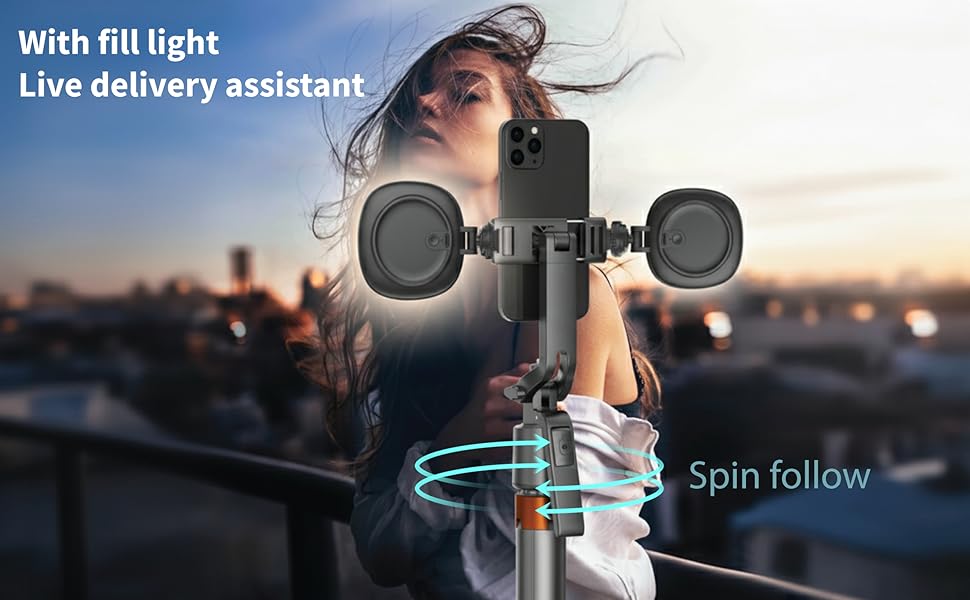 AI Face Tracking Tripod with Remote, 70.87inch Extendable Pole, 360° Phone Rotating Stand, AI Smart Tracking Selfie Stick for iPhone & Android, Vlogging & Live Streaming