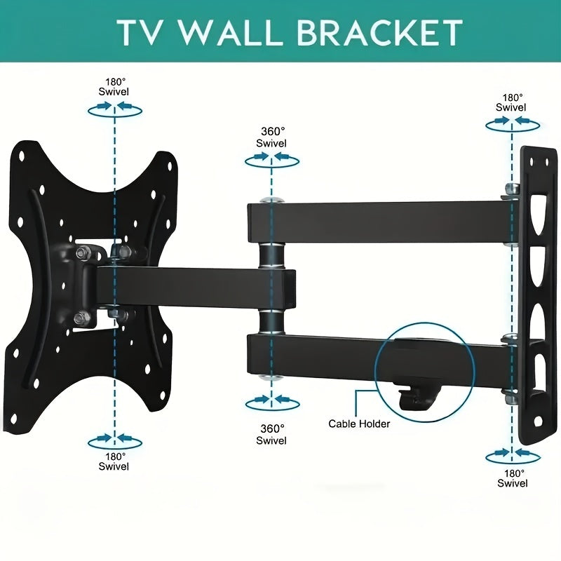 A Versatile TV Wall Mount Bracket That Allows for Swivel And Tilt Adjustments, Suitable for Screens Ranging from 26 to 60 Inches