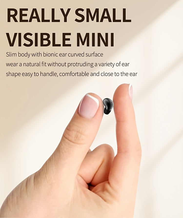 Invisible Smallest Mini Earbuds Wireless Ear Buds for Small Ears Canals, Discreet Low Profile Spy Earpiece Wireless Tiny Micro Hidden Headset with Microphone Small Headphones