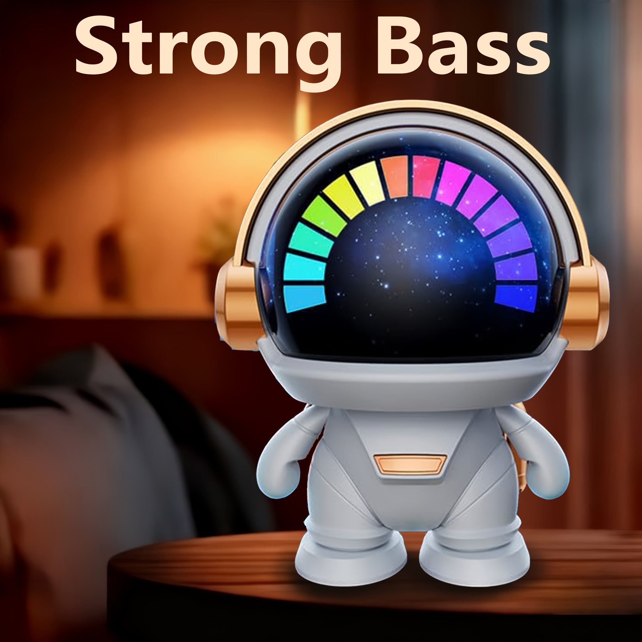FOUBEAK Cute Astronaut Small Speaker, Small Wireless Portable Speaker with LED Light, Home Party Office Decoration Subwoofer, Portable Speaker, Birthday Gift