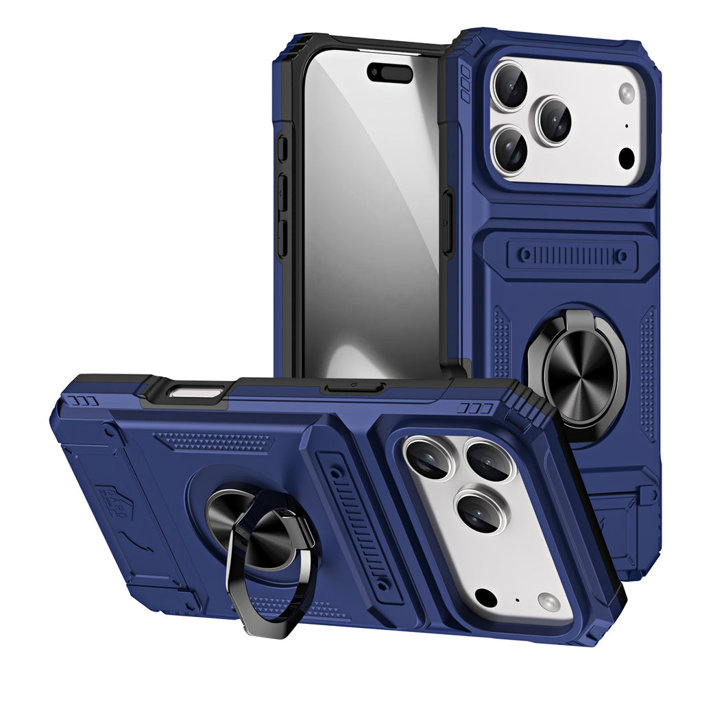 Phone Case: Shockproof with Card Slot, Phone Case & Protective Cover Compatible for IPhone17, 17Air, 17 Pro And 17 Pro Max, for iPhone 16 Pro Max 15 Pro 14 Plus 13 PM 12 11 Mini. Also Fits iPhone 17 Series Models with Card Storage Function.Ring