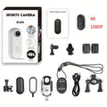 4K 1080P Thumb Action Camera, HD Sports Camera, Automatic Exposure, TF Card Compatible, 800mAh Battery, Rechargeable Lithium-Polymer, Ideal for Cycling, Hiking, Sports Enthusiasts