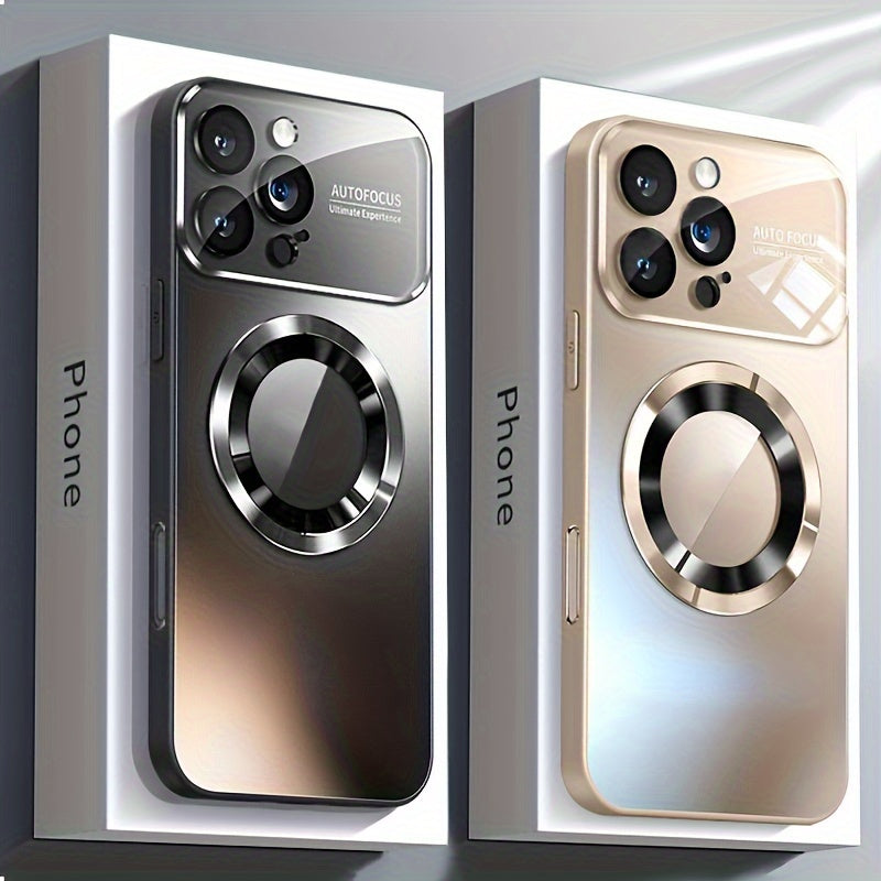 New Luxury Matte Titanium Phone Case, Compatible with Iphone 17 Pro, Iphone 17 Pro Max, Iphone 17 Air, And Iphone 17. Features Magnetic Wireless Charging, Shockproof Glass for Camera Lenses, And a Built-In Lens Protector. A Perfect Christmas Gift.