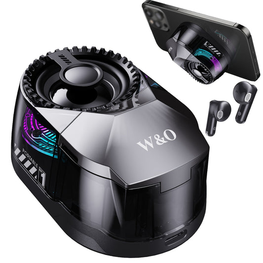 [Ideal Gift For Christmas] 5-In-1 Wireless Speaker Phone Holder And Headphones, Earbuds Wireless Wireless, With Colorful Ambient Light, And HD Stereo Sound. Fits All Phones And Tablets. Perfect For Work, Wireless Earbuds 3, Travel, Ideal Gift For Christma