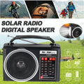 Solar-Powered Portable Radio with Digital Speaker, AM/FM/SW/Tuner, MP3 Player, USB Charging, LED Lights,, Solar Panel Compatible, Durable Outdoor Radio for Camping, Hiking, Emergency - Compatible with Smartphones & USB Devices, One-Touch Recording, Ergono