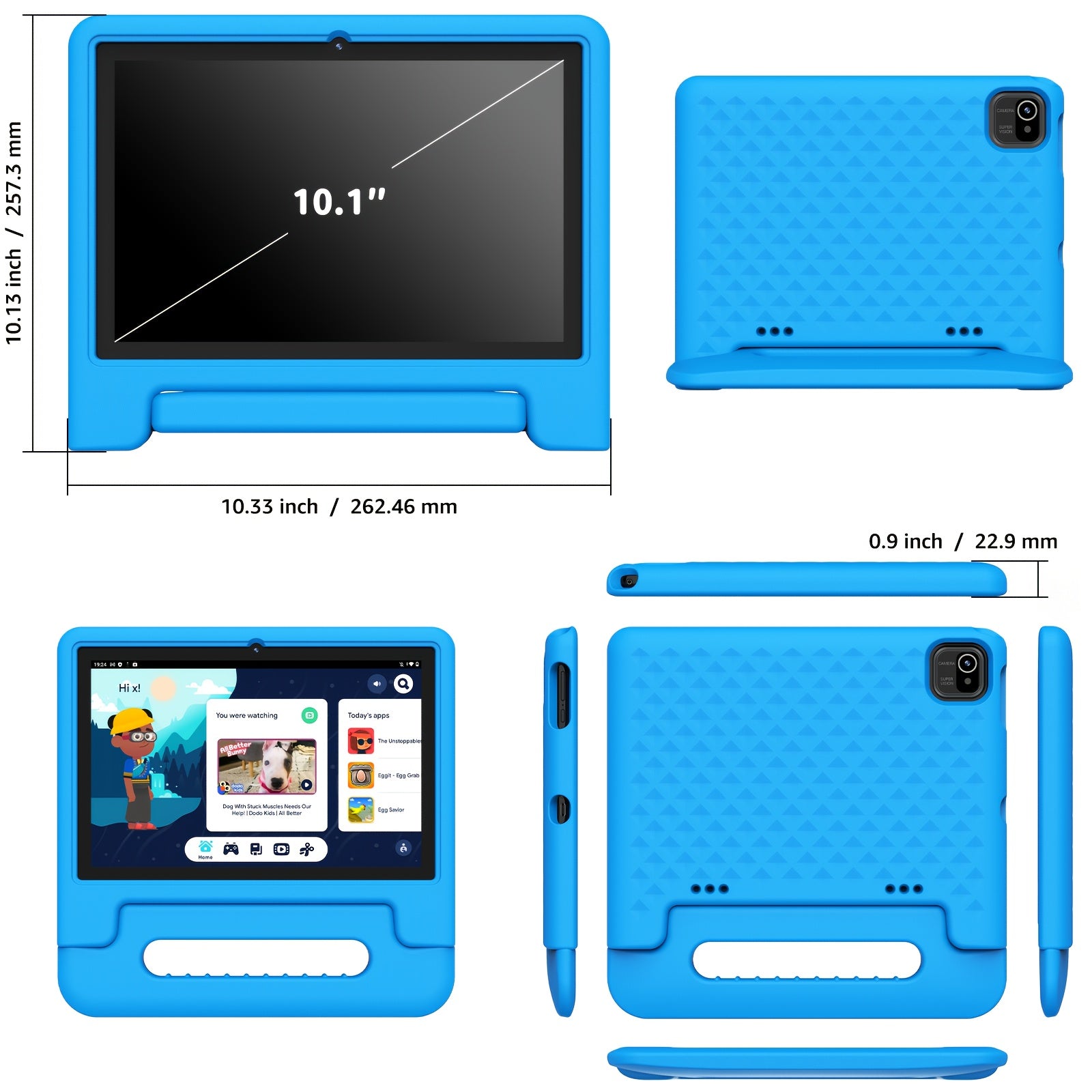 [Halloween Christmas Gift] Apolosign 2025 10.1 Inch Android 13/14/15 Kids Tablet, (3+5)GB RAM+64GB ROM, 4+32GB, 8-Core, Wifi 6, 5MP+2MP, 1280*800 HD Display, Parental Control, Educational, Shockproof & Handheld Case, Kids Space, Halloween Christmas Gift,