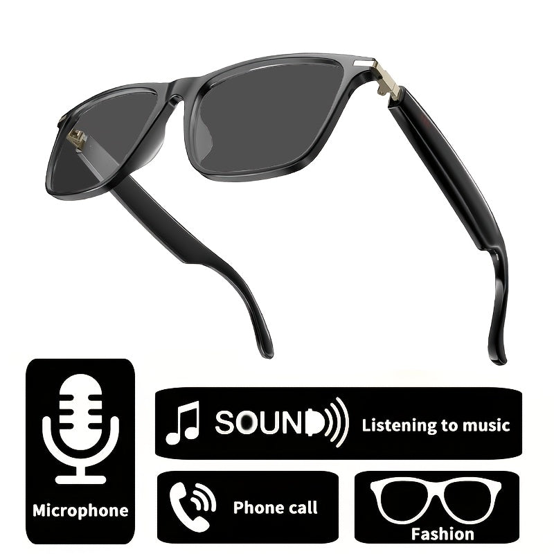 Smart Wireless 5.3 Multi-Functional Glasses, Wireless Call, Play Music, Outdoor Sports, Headphone Rechargeable, HIFI Sound Quality, Long Life, Black Technology, Anti-Blue Light, Anti-Ultraviolet Lens, Unisex, Birthday/Christmas Gift, Halloween Gift