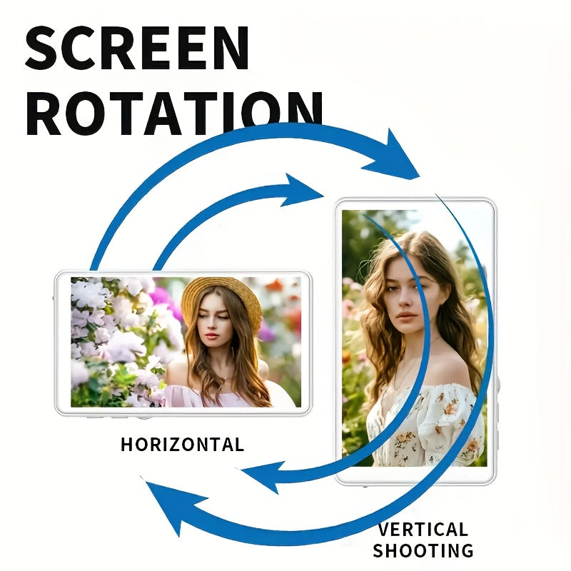 Wireless Selfie Monitor Screen for Iphone And Android, 2000/2500Mah with Wireless Remote, 3-Level Brightness And Wide Screen Mode, Using Phone Rear Camera for Selfie Vlog No Delay Live Stream for Tiktok White