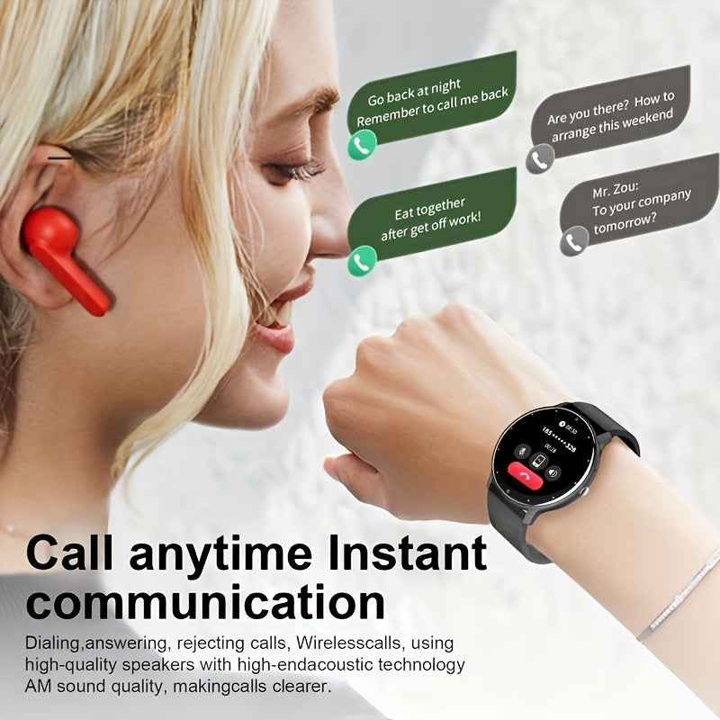 [Built-In Speakers] A New Large Screen Smartwatch Suitable for Both Men And Women, Suitable for iPhone And Android Phones, with Built-In Speakers - Supports High-Definition Voice Calls, Weather Warnings, Message Push, And Other Multi-Functional Wristbands