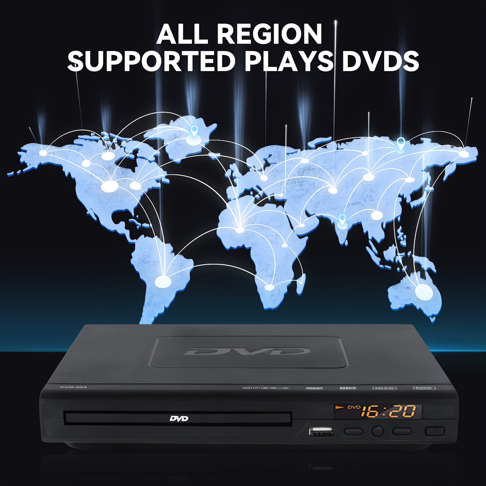 [1080P] Full Region DVD Player With 1080P HD Quality And AV Output, USB Direct Read DVD Player With Smart Error Correction, Suitable For Elderly Easy DVD Player For Home With Remote Control - High Quality Multimedia Playback For Home