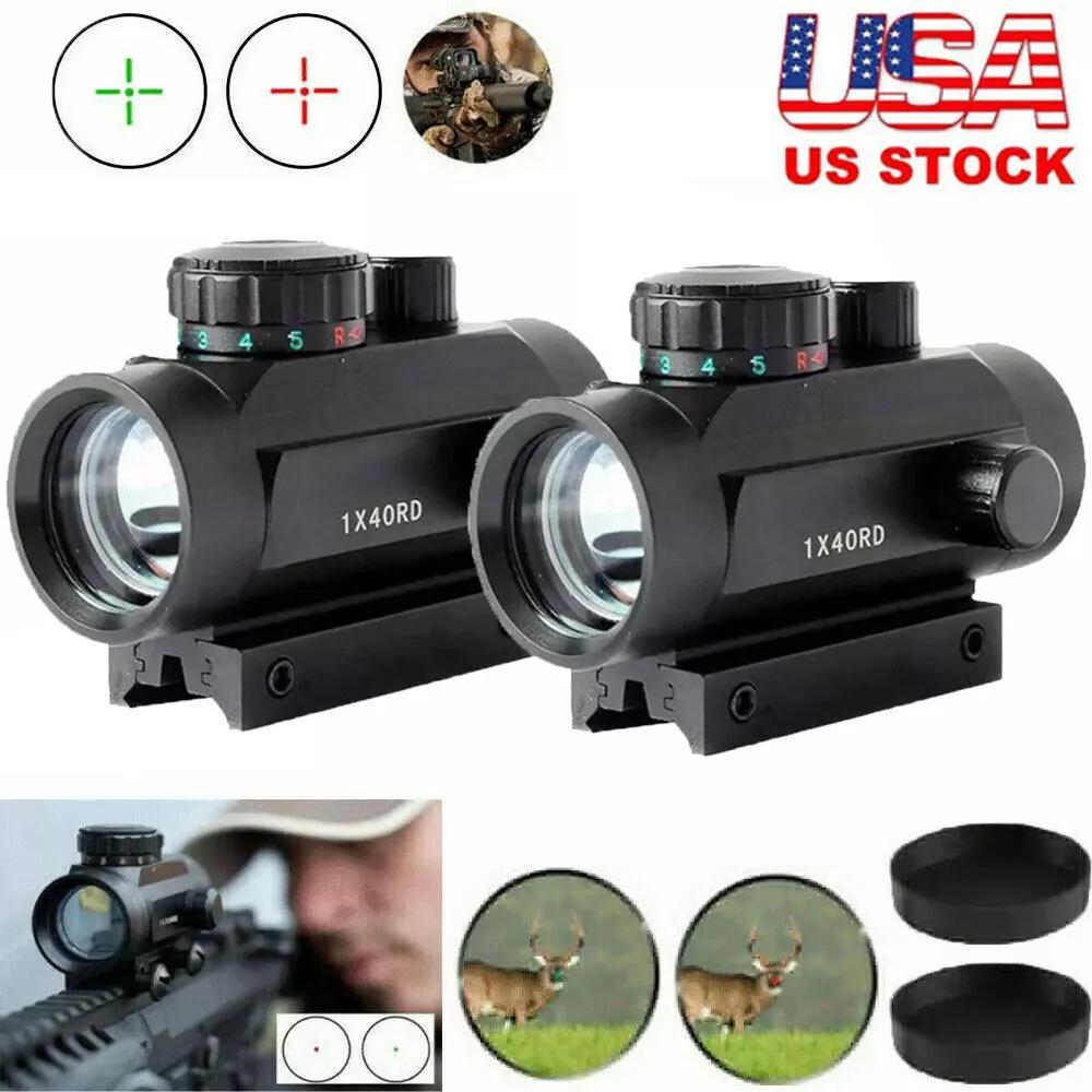 2 Type Optics Red Green Dot Sight Scope Picatinny 1x40 Rail Mount