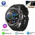 2024 New GPS Motion Trajectory Smart Watch for Men LED Lighting 360*360 HD Screen AI Voice Wireless Call NFC Smartwatch, Compass Sport Fitness Tracker Watches Outdoor Sports Smart Watch for Men Father's Day Gift