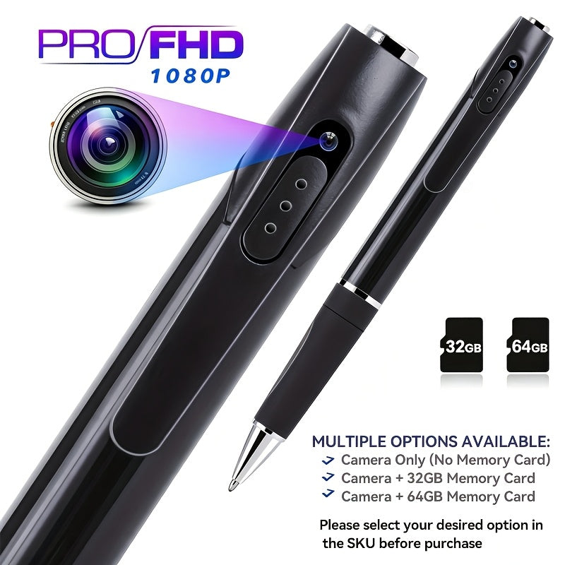 [1080P] 1pc Portable Camera with Video 1080P FHD Security Camera, Indoor/Outdoor Surveillance Camera, Camera, Body Camera Recording, Small Security Camera Optional No Card/ 32GB/ 64GB Card Specs, Perfect Use for Lectures, Class, Office, Business Meeting