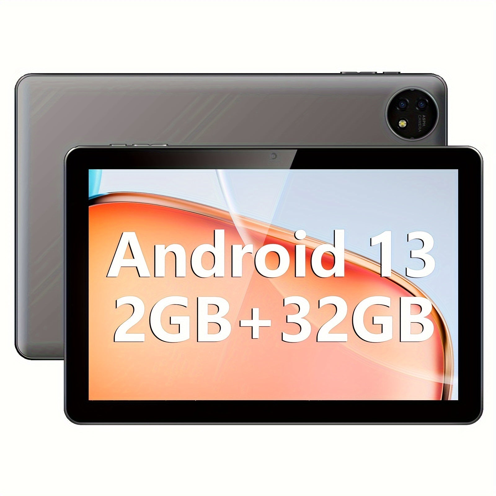Tablet 10 Inch Android Tablets, Android 13 Tablet, 2GB RAM Quad Core Processor 32GB Storage Tablet Computer, GPS, FM, GMS Certification IPS HD Screen 6000mAh Long Battery Life