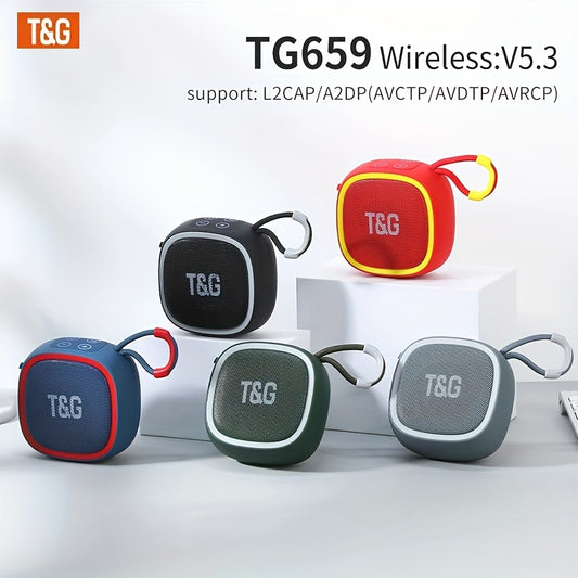 T&G TG659 Portable Wireless Speaker, IPX4, 3W Output, Type-C Charging, Compatible with Smartphones/Tablets/TV, Ideal for Pool Parties, Beach, Camping & Travel, Camping Accessories | Modern Speaker Design | Durable Build Quality, Portable Speakers