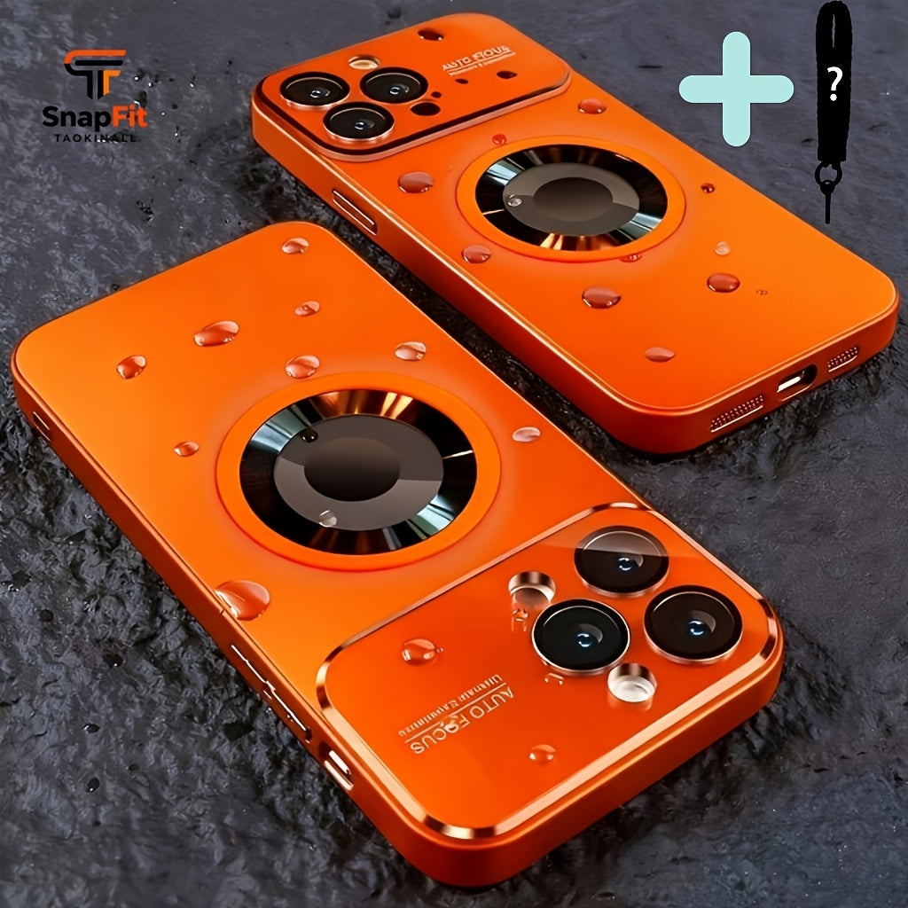 Phone Case: Luxury Matte Titanium Magnetic Wireless Charging Phone Case for iPhone 17 Air 16 15 14 13 12 11 Pro Max Plus Anti-Fingerprint Shockproof Armor Glass Lens Case, Phone Accessories, Fashion Cover, Streamlined Design, High Quality Case