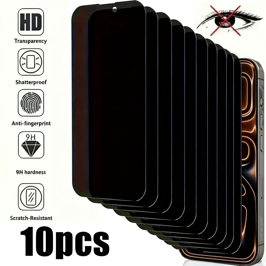 for iPhone Compatible with 9H Hardness Privacy Glass Screen Protector - Full-Coverage Anti-Spy Film, Blackout Touch Sensitivity, Scratch/Fingerprint/, HD Tempered Glass Compatible for iPhone 17/16/15/14/13/12/11 Pro Max/Pro/Plus/X
