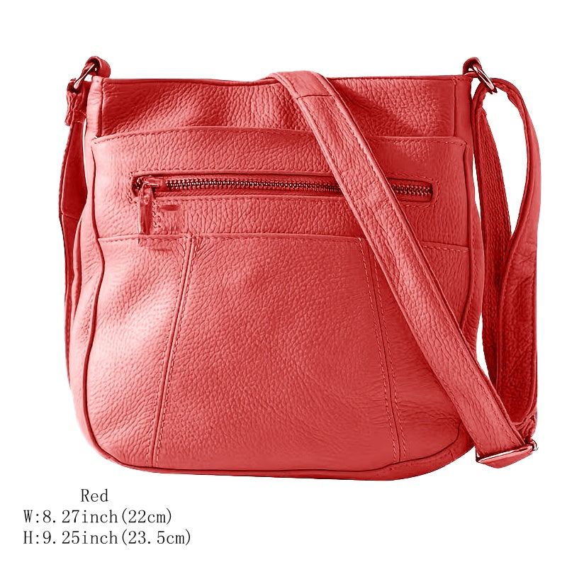 Genuine Leather Pockets Laptop Messenger Shoulder Bag Luxurious, Versatile, And Spacious with Ample Storage - Handbag Purse Cross Body Organizer Smart Phone Bag Multi Layer Zipper Anti-theft Student Gift Idea