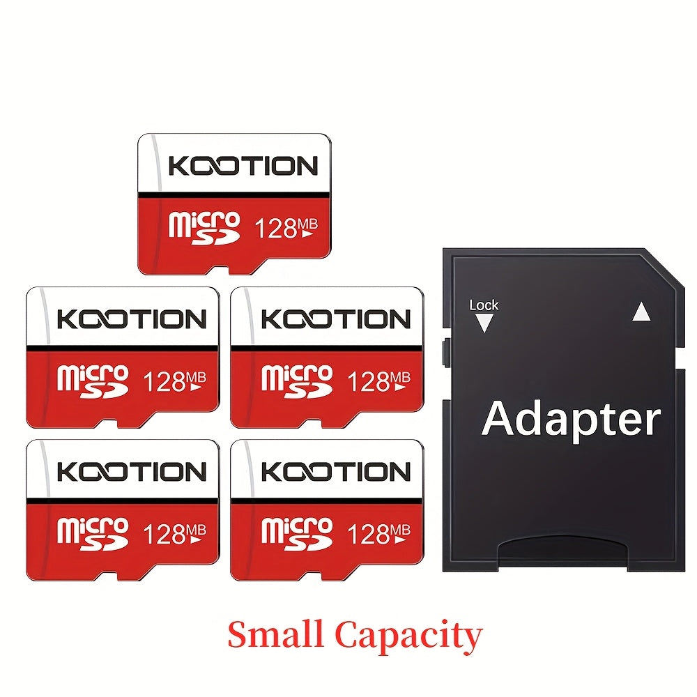 KOOTION 5pcs 128GB 64GB 32GB 16GB 8GB 4GB 2GB 1GB 512MB 256MB 128MB TF Memory Card Class 10 Mini SDXC Memory Card, High Speed TF Card for Security Camera/Smartphone/Drone/Dash Cam/Tablet/Pc, C10, U1, A1
